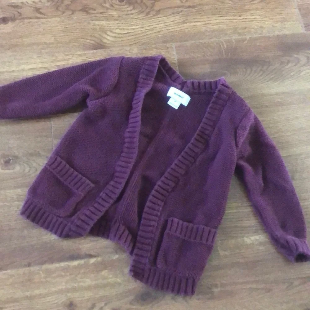Old Navy Burgundy knit Open front cardigan sweater with pockets in size 2T